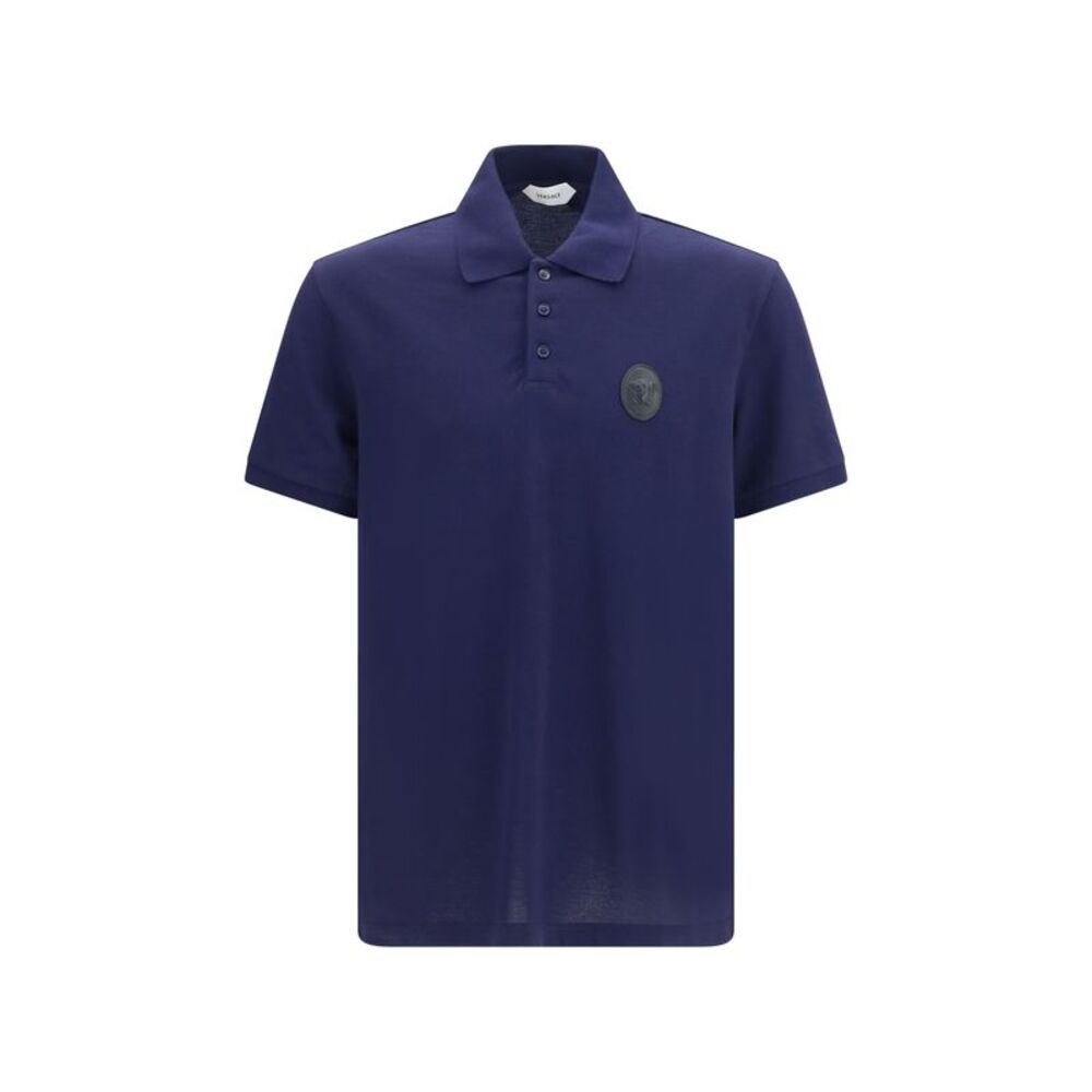 Versace Men Cotton Piqué Polo With Medusa Patch